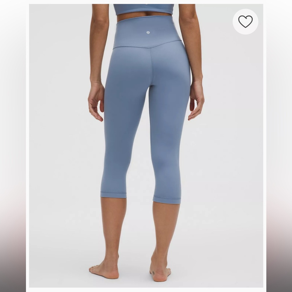 Lululemon Align Leggings 21 “ crop solid blue size 6 women’s cropped - Picture 6 of 9